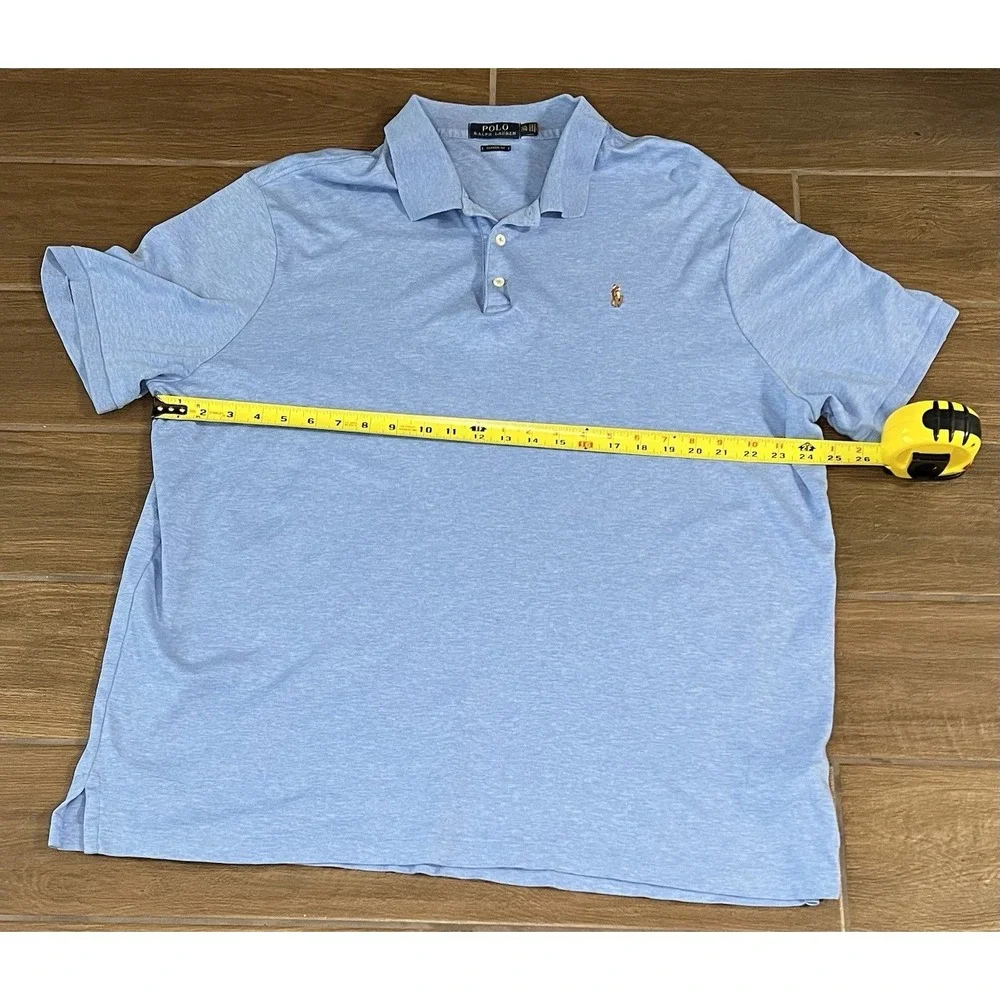 Polo Ralph Lauren Men's XXL Blue Polo Shirt  Short Sleeve Casual Soft Touch